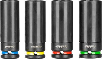 Strend Pro Premium sada hlavíc na kolesá, 4 dielna, 17-19-21-22 mm