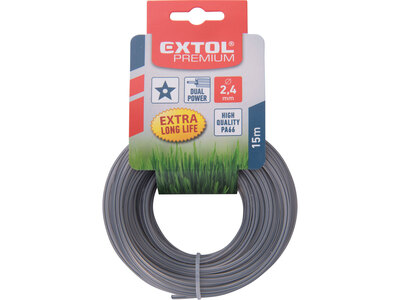 Lanko do sekačky 2,4mm, 15m, hvězdicový profil, nylon, nylon PA66