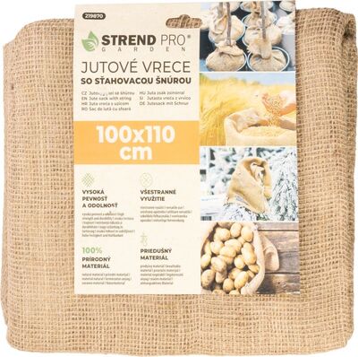 Vrece Strend Pro Garden, jutové, 100x110 cm, max. 60 kg, so šnúrou