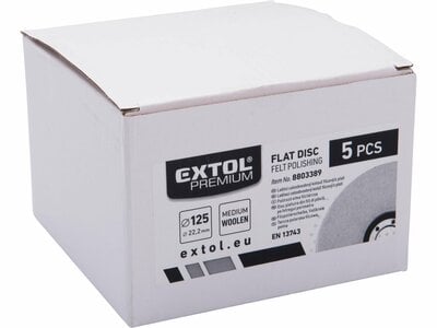 Extol Premium kotúč leštiaci filcový plný, Ø125x15mm, 8803389