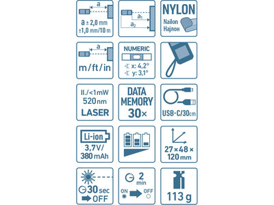 Extol Premium merač vzdialenosti laserový do 70m, zelený laser, 8820047