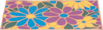 Rohožka MagicHome, pred dvere, Flowers, plast/latex, 40x60 cm