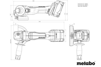 Metabo W 18 L BL 9-125 aku uhlová brúska 125mm, 18V bez aku 602374850