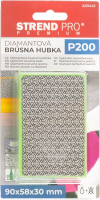 Strend Pro Premium diamantová brúsna špongia 90x58x30 mm, P200