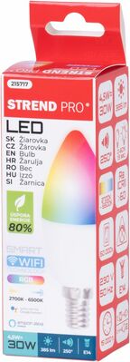 Žiarovka Strend Pro Smart, wifi, mení farby RGB, 5 W, E14