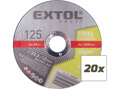 Extol Craft rezný na kov v plechove krabičke 20ks, 125x1,0mm, 106903