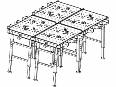 Fortum stôl pracovný skladací, max. 450kg, 845x598x735-885mm, 4759990