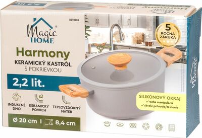 MagicHome Harmony hrniec so sklenenou pokrievkou, 20 cm