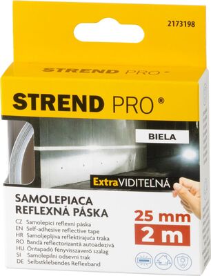 Strend Pro lepící páska bílá, reflexní 25 mm, L-2 m
