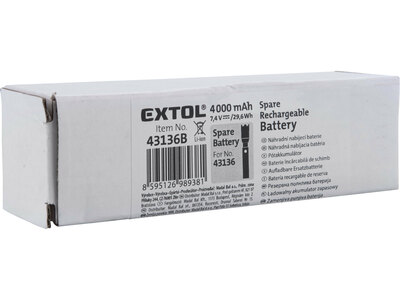 Extol Light baterie náhradní 3,7V / 4000m Li-ion, pro 43136