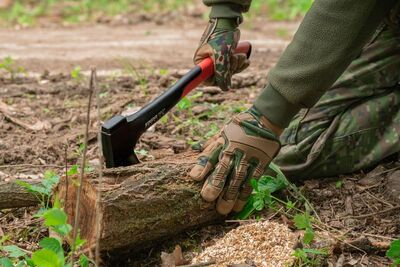 Strend Pro Camo pracovné rukavice camouflage, veľkosť 9/L