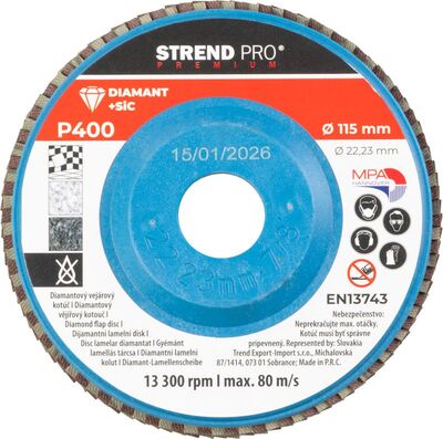 Strend Pro Premium diamantový brúsny kotúč lamelový P400