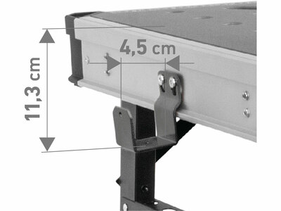 Fortum stôl pracovný skladací, max. 450kg, 845x598x735-885mm, 4759990