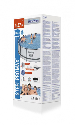 Bestway® bazén Steel Pro MAX s filtrom rebríkom a plachtou 457x107 cm 8050077