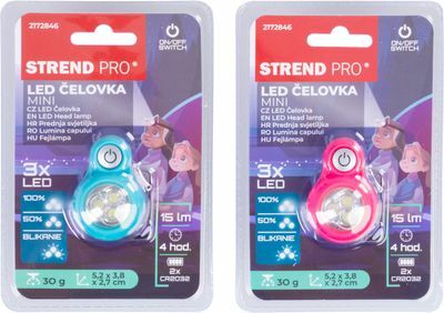 Strend Pro Headlight detská čelovka modrá LED, 15 lm, mini, 2172846M