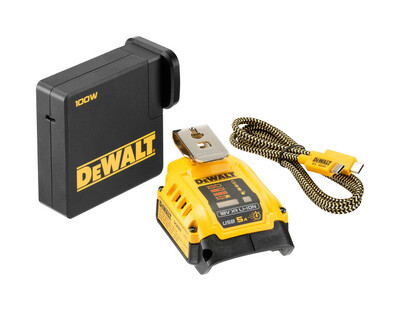 DeWalt DCB094H2 nabíjací adaptér USB pre 18V a 54V akumulátory + 2x 5,0Ah aku Powerstack