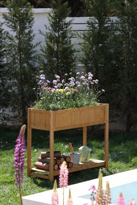Strend Pro Garden, 89x33x76 cm vyvýšený záhon drevený, so spodnou policou 89x33x76cm