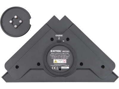 Extol Premium uholník laserový s prísavkou, zelený laser, max. 9m, 3,7V Li-ion, 8823303