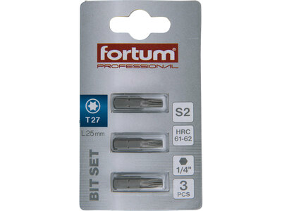Fortum bit torx 3ks, T 27x25mm, S2, 4741427
