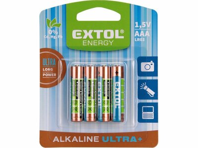 Extol Energy alkalické baterie LR03 AAA 4ks 42010