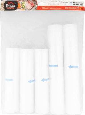 Fólia MagicHome, na vákuovanie, sada 20x300 cm (3 ks) + 28x300 cm (2 ks), pre vákuovačky