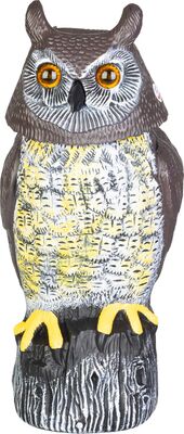 Strend Pro plašič ptáků sova, solární, USB, otočná hlava, zvuk, svítící oči