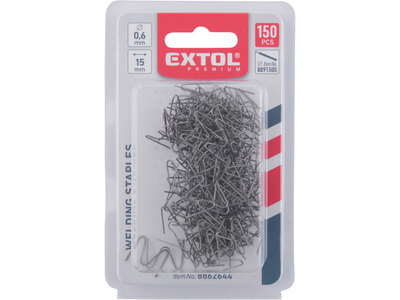 Spona na zošívanie plastov, tvar M, Ø06,x15mm, 150ks, EXTOL PREMIUM
