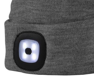 Čiapka Strend Pro Albacore kid sivá S, detská, 4x SMD LED, USB nabíjanie