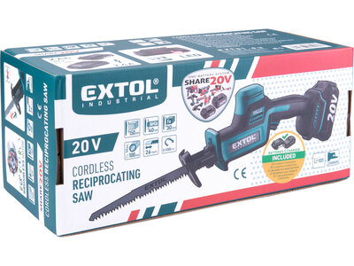 Extol Indturial SHARE20 aku chvostová pila, 20V 1x2,0Ah aku 8791829