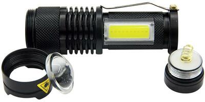 Strend Pro svietidlo Flashlight NX1040, 3 W, 70+65 lm, s bočným svetlom, Zoom, 1xAA, 2172759