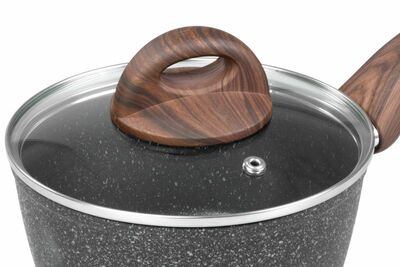 MagicHome Black Marble Line rajnica so sklenenou pokrievkou, 16 cm