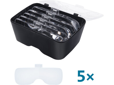 Okuliare s lupou a LED svetlom, 1-1,5-2-2,5-3,5x zväščenie, 4 LED, USB, EXTOL LIGHT