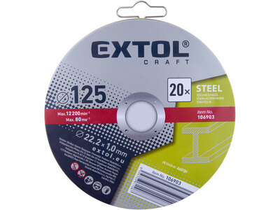 Extol Craft rezný na kov v plechove krabičke 20ks, 125x1,0mm, 106903