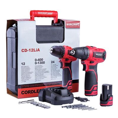 Worcraft CD-12LiA aku vŕtačka 12V, 2x1,3Ah aku 113113