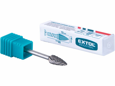 Extol Industrial fréza karbidová konvexná špicatá, ø6mm, rezná dĺžka 13mm, stopka ø3mm, 8703863