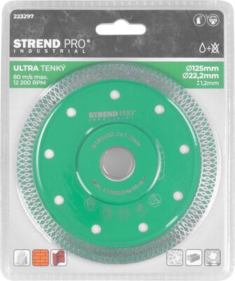 Strend Pro Industrial 125x22.2x1.2 mm, diamantový kotouč na obklad a dlažbu ultra tenký 223297
