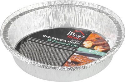 MagicHome grilovací miska hliníková kulatá 22,4x4,6 cm, 3ks