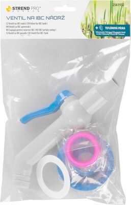 Strend Pro zahradní ventil 3/4"- 45°, 193 mm, s redukcí na IBC nádrž, PVC