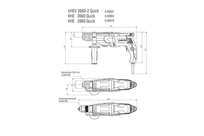 Metabo UHE 2660-2 Quick Set kombinované kladivo sds-plus s vymeniteľnou hlavou 600697510