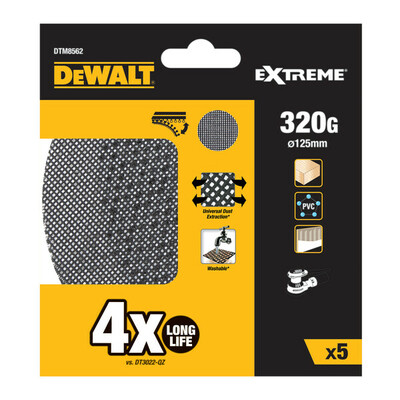 DeWalt brúsna sieťovina pre excentrické brúsky 125mm P360, 5ks DTM8562