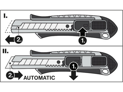 Nôž univerzálny olamovací so samozatváraním, 18mm, kovový, kovová výstuž, Auto-lock, FORTUM
