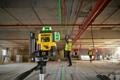DeWalt DCLE14361GB zelený krížový laser 3× 360° USB-C