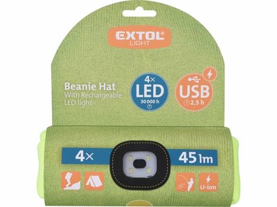 Extol Light čiapka s čelovkou LED, žltá 43194