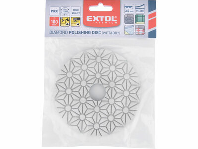 Extol Premium diamantový leštící kotouč na suchý zip, Ø100mm, P800, 8803097