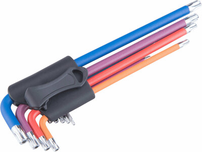 Extol Premium L-kľúče Torx farebné predĺžené, 9ks, T10-T50mm, 8819416
