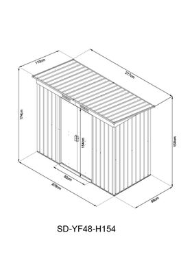 Domček Strend Pro, zahradní, plech, antracit, se základnou, 217x110x174 cm