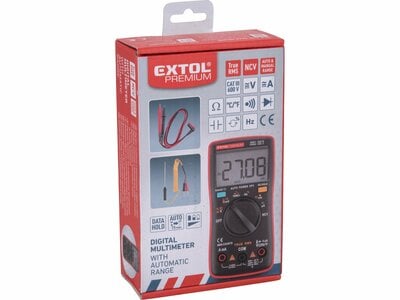 Extol Premium, digitálny multimeter s automatickou voľbou rozsahov,max. 750V/1000V AC/DC, 8831254