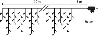 Reťaz MagicHome Vianoce Icicle, 480 LED studená biela, jednoduché svietenie, 12m 8090917