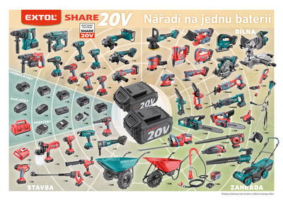 Extol premium akumulátor SHARE 20V, 2,0Ah 8891881