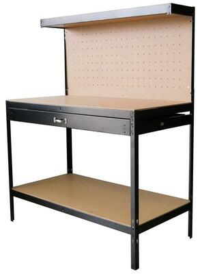 Stôl Racks DWB60, pracovný, do dielne, 1x zásuvka, 120x60x150 cm, max. 230 kg